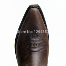 COWBOY BOOTS WESTERN BOOTS WOMENS BOOTS GENUINE LEATHER mid calf fashion Couple Fashion Leather Boots