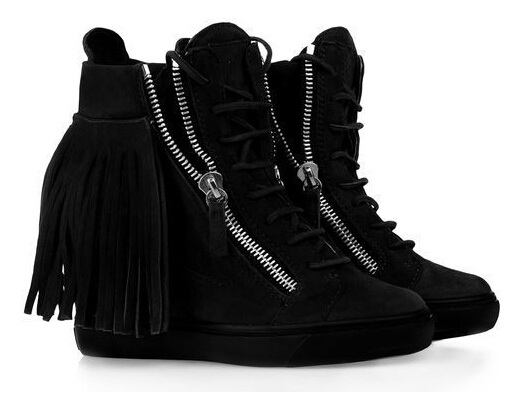 Wholesales GZ 100 Genuine Leather With Tassels With Height Increasing Zip Elastic Band Shoes Women Fashion