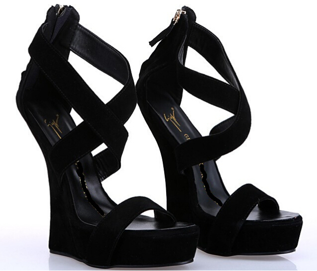 Wholesales Suede Leather Peep Toe Round Toe With Strange Heels Women Shoes High Heels Lady Pumps