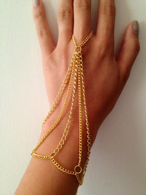 Gold-hand-chain-gold-slave-bracelet-high-fashion-boho-chain-jewelry ...