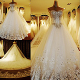 Оптовая продажа, 2012 последняя мода красивая сексуальная хрустальные бусины церковные свадебные платья бесплатная доставка