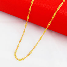 2014 New 24k Gold Water Wave Necklaces Fashion Women Men’s Jewlery Free Shipping High Quality Wholesale B019
