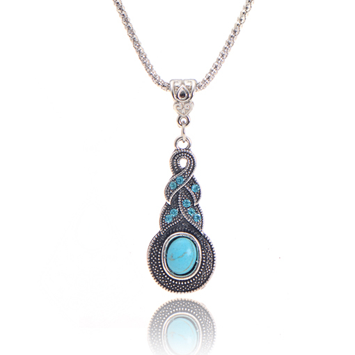 Jewelry Charming Crystal Tibetan Silver rhinestone cross Geometric round turquoise infinity pendant necklace jewelry 2014 M13