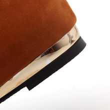Big size 34 43 hot sale 2014 new fashion style women casual zip solid buckle flock