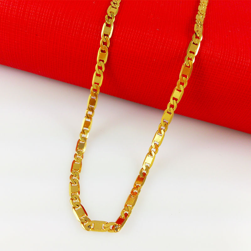 2014 New 24k Gold Necklaces Shiny Hot Sale Free Shipping Fine Accessories Fashion Men s Jewlery