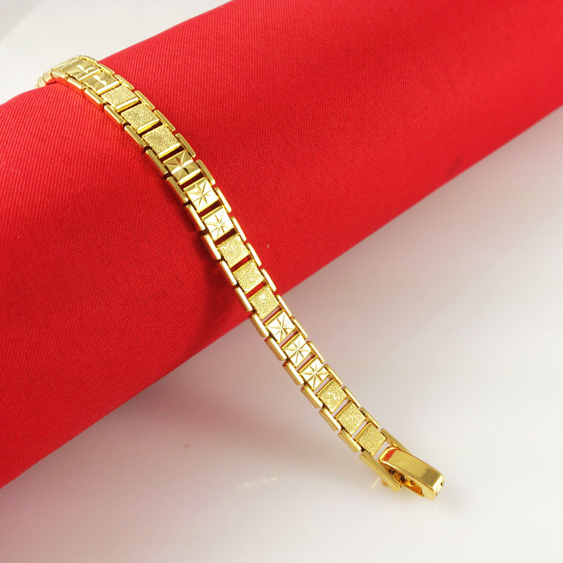 2014 New 24K Gold Plated Bracelets Box Chain Fashion Women s Girl s Jewlery Fine Accessories