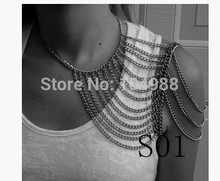 NEW ARRIVALS WOMEN FASHION CHAINS SHOULDER JEWELRY DIFFERENT STYLES SHOULDER BODY CHAINS JEWELRY 3 COLORS