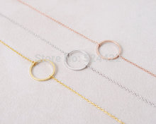 Min 1pc Open Circle Bracelet in gold and silver SL007