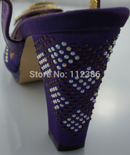 Free shipping New arrival african shoes and matching bag set with rhineston italian ladies high heels