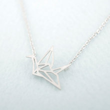 12pcs/lot (3 Colors Free Collocation )–18k Gold Silver Rose Gold Origami Crane Jewelry  Necklace