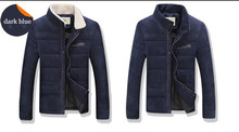 New Fashion 2014 plus size 4XL men Cotton Filling Thickening Wadded Coat Men Winter Jacket