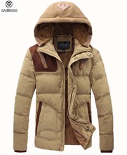 Patchwork Large Size Winter Men Jacket 5XL 2014 New Hooded Casual Big Winter Man Parka Puls Size Man’s Parkas 1111 On Sale