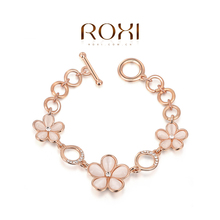 New Sell Wholesale ROXI Fashion Accessorie CZ Diamond Gold Plated with SWA Element Blossom Bracelet Love