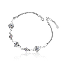 Real 925 Sterling Silver Charming AAA Grade Austrian Crystal CZ Angel Wings Chain & Link Bracelets For Women Fashion Jewelry
