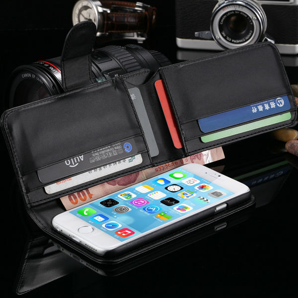 Latest Wallet Folded Full Case For Iphone 6 Plus 5 5 Phone Bag Plain Weave Pattern