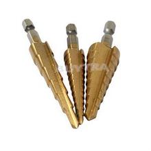 2014 New MO Practical 3pc Quick-change 1/4″ Coated Step Drill Bit Set Household Power Tool Drill Bit OM