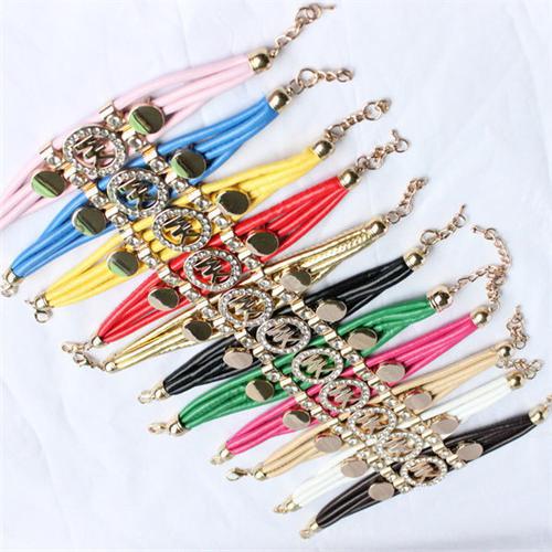 Free Shipping Luxury Women Kors Leather Bracelet Trendy Multi Color Bracelets Bangles For Sale