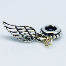 Fits Pandora Charms Bracelet Authentic 925 Sterling Silver Beads Love and Wing Necklace Pendant Charm Women