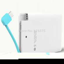 Machine line integration Credit card power bank with built in charging cable for power bank and
