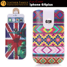 Newest For iPhone6 5.5 Rope Holster PULL TAB Leather Pouch Stay Cord Bag Leather Case Cover For Apple iphone 6 6G Plus 5.5 inch