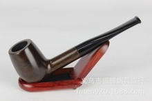 Hot Sale New Ebony Wooden Smoking Pipe Straight Type Handmade Tobacco Smoking Pipes FUTING F10  – Send Leather And Pipe Rack