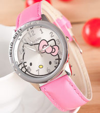 Holiday Sale New Arrival Cheap Lovely Girls Hello Kitty Women Watch Children Fashion Kids Crystal Wrist Watch For Gift