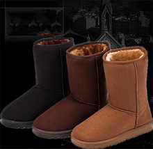 2015 Hot Sale Winter Warm Women Comfortable snow boots plush shoes Solid Warm flat heels Snow Boots For Ladies Free Shipping