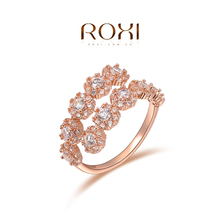 ROXI Fashion Accessories Gold Plt Austria Crystal CZ Diamond Sweet Cucurbit Pattern Open End Wedding Rings
