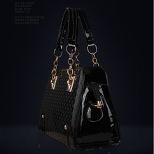 2014 New women leather handbags female shiny messenger bags shoulder bag women famous brands bolsas femininas