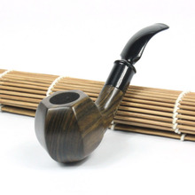 Hot Sale Fashion New Ebony Wooden Smoking Pipe Bent Type Handmade Tobacco Smoking Pipes FUTING 1320 – Send Leather And Pipe Rack