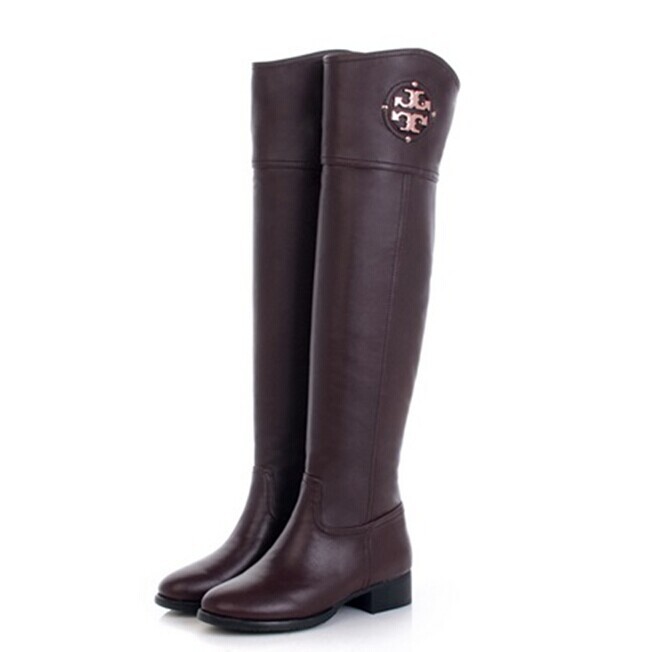 Womens genuine leather Boots Ladies New Fashion Sexy Knee high Long motorcyce Boots Winter Autumn Shoes