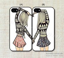 Two Girls Best Friend original Double fashion cell phone Case cover for iphone 4 4s 5