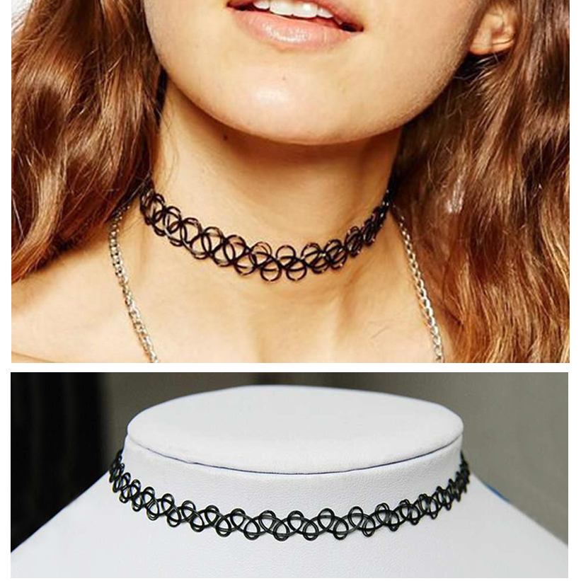 2014 collares Vintage Stretch Tattoo Choker Necklace Punk Retro Gothic Elastic Pendants Necklaces for women lady