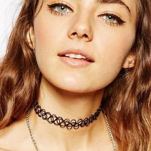 2014 collares Vintage Stretch Tattoo Choker Necklace Punk Retro Gothic Elastic Pendants Necklaces for women lady