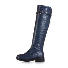 High quality women brand design flat motorcycle boots female sexy black rivets over the knee boots