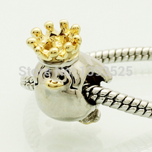 2014 Prince of genuine gold-plated silver color beads fit Pandora bracelets penguin charm bracelets and jewelry accessories