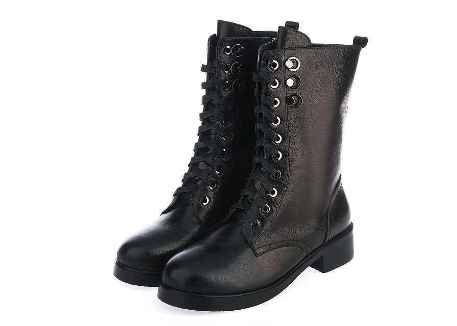 new 2014 autumn winter fashion brand women s shoes round toe square Heels genuine leather mid