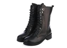 new 2014 autumn winter fashion brand women’s shoes round toe square Heels genuine leather mid-calf boots size 35-40 , 1544