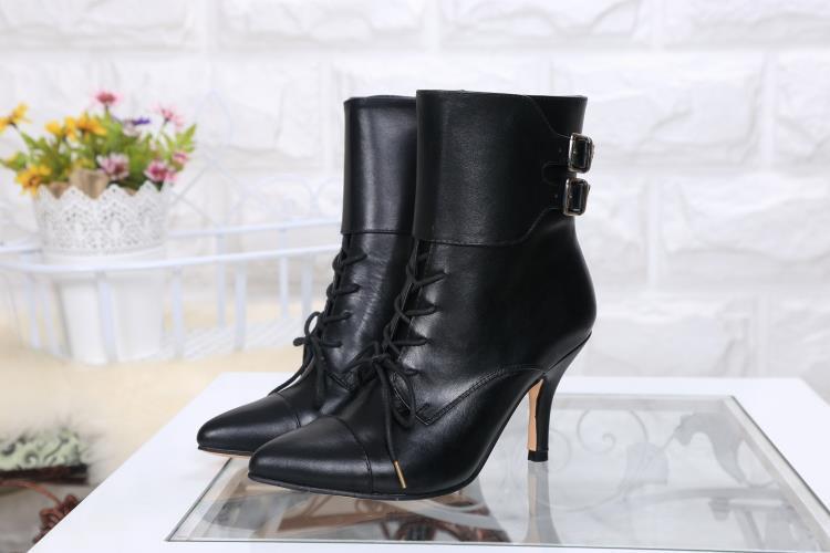 new 2014 autumn winter fashion brand women s shoes pointed toe thin Heels genuine leather ankle