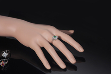 ROM 2014 New fashion Topaz zirconia diamond rings Clear Blue Ruby Emerald 18K White Gold Plating