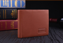 Men s Leather Litchi Lines Horizontal trifold Wallets Card package 4 colors