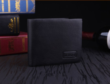 Men s Leather Litchi Lines Horizontal trifold Wallets Card package 4 colors