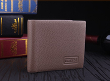 Men s Leather Litchi Lines Horizontal trifold Wallets Card package 4 colors
