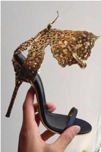 sexy 2014 summer fashion women luxury brand designed high heels Sandals genuine leather goldden silver butterfly party shoes