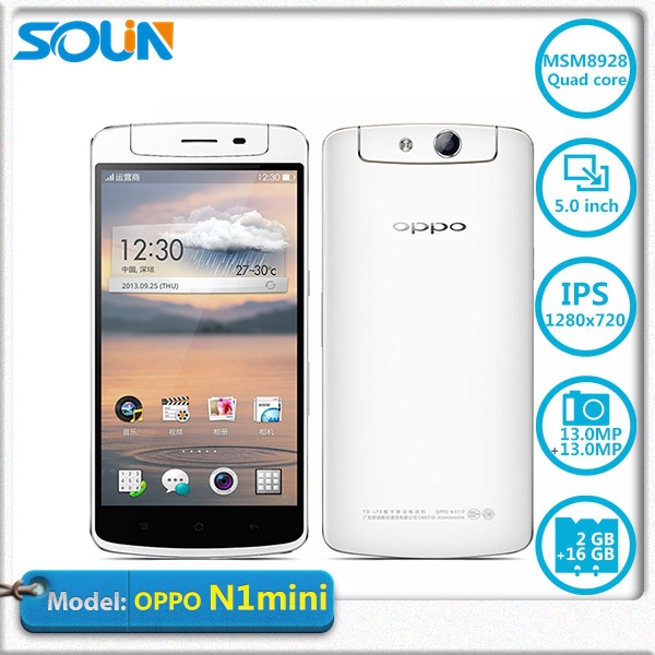 free shipping 2014 OPPO N1 MINI android 4 3 Qualcomm 2GB RAM 16GB ROM 13mp camera