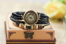 Jewelry Hemp Rope Butterfly Antique Leather Pendant Bracelet Watch