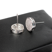 Platinium 10mm Round Mirco paved zircon stud earrings for men man high quality big size unisex