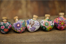 Free Shipping 2ml Heart-shaped Fimo Essential Oil Bottles, Smelling Wish polymer clay Bottles,Wedding Gifts Perfumes/fragrances