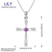 N656 Hot brand Jesus Necklaces Pendants Cross Necklace 925 Silver Jewelry Women Fashion Jewellery Christmas Gifts