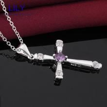 N656 Hot brand Jesus Necklaces Pendants Cross Necklace 925 Silver Jewelry Women Fashion Jewellery Christmas Gifts